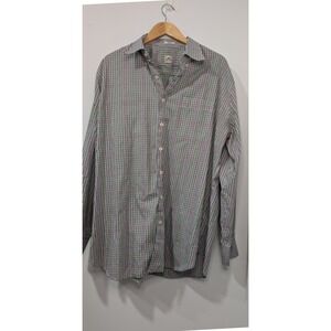 Peter Millar Mens Plaid Button Down Shirt 100% Cotton Long Sleeve Size XL
